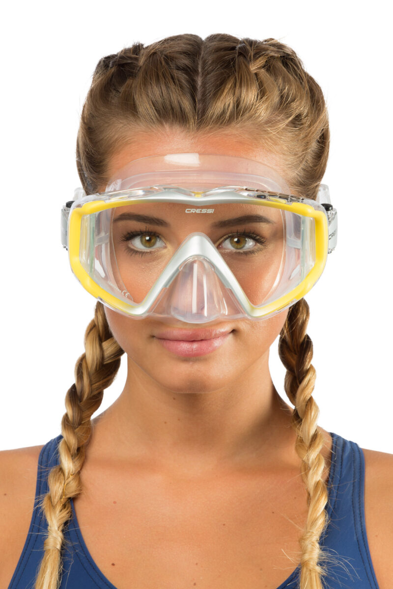Cressi LIBERTY TRISIDE SPE MASK CLEAR/YELLOW/SILVER - Image 8
