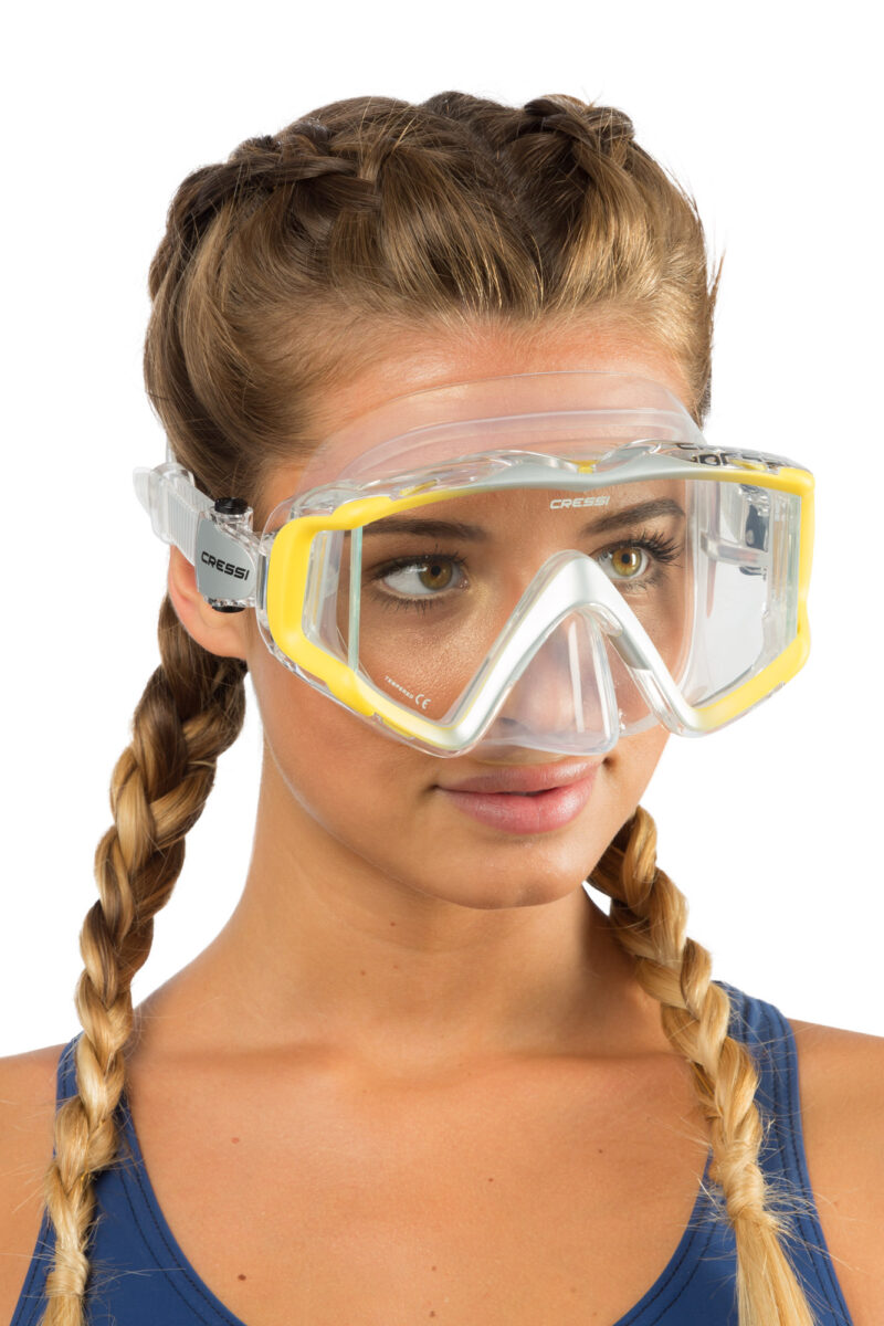 Cressi LIBERTY TRISIDE SPE MASK CLEAR/YELLOW/SILVER - Image 10