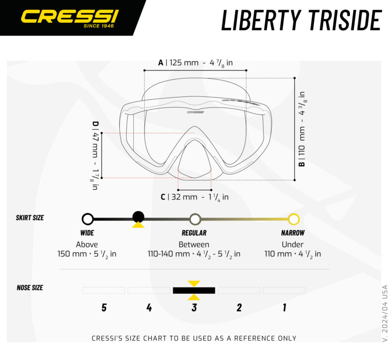 Cressi LIBERTY TRISIDE SPE MASK BLACK/RED/SILVER - Image 5