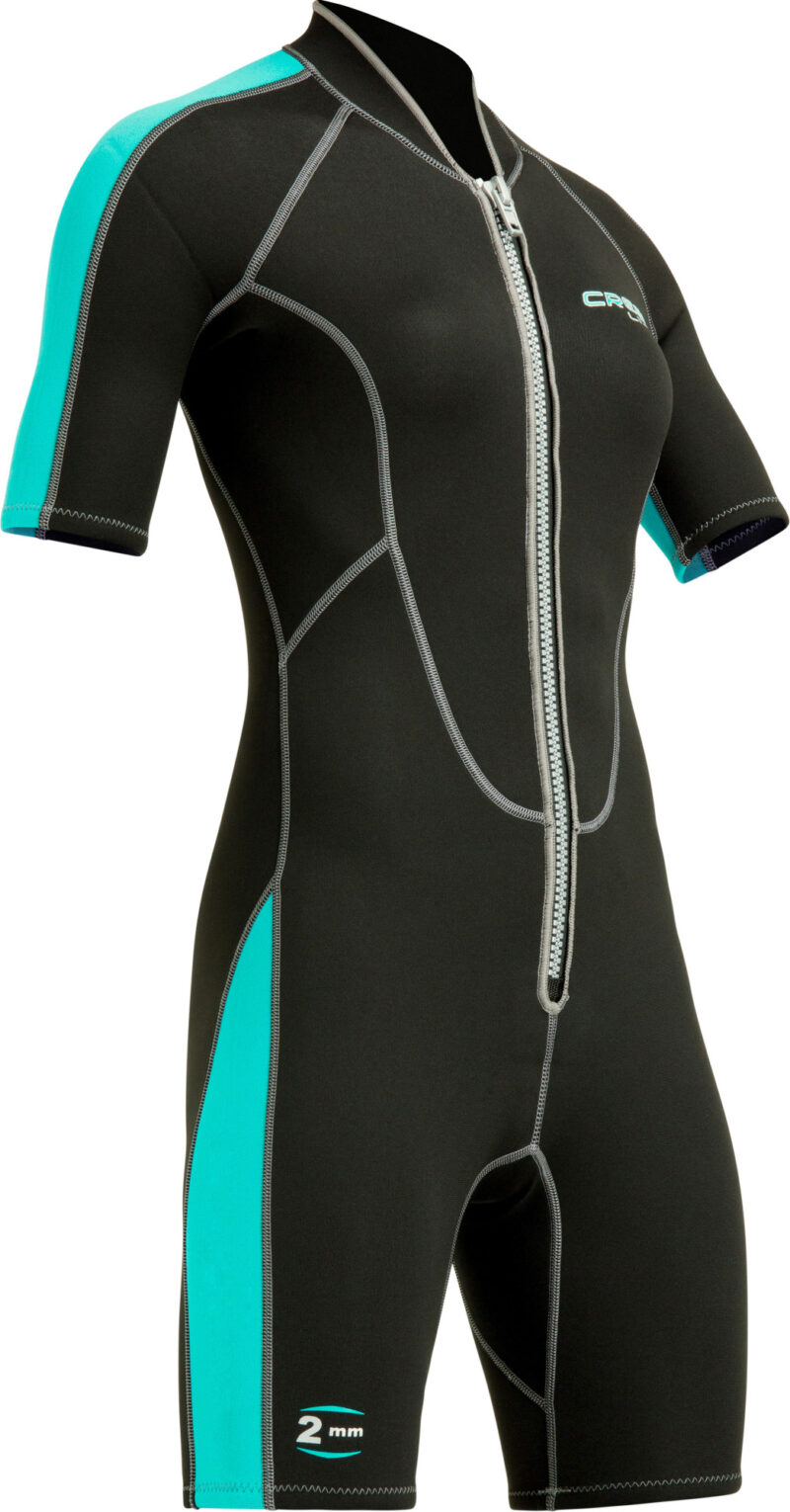 Cressi LIDO LADY SHORTY WETSUIT BLACK/AQUAMARINE 2mm S/2 - Image 2