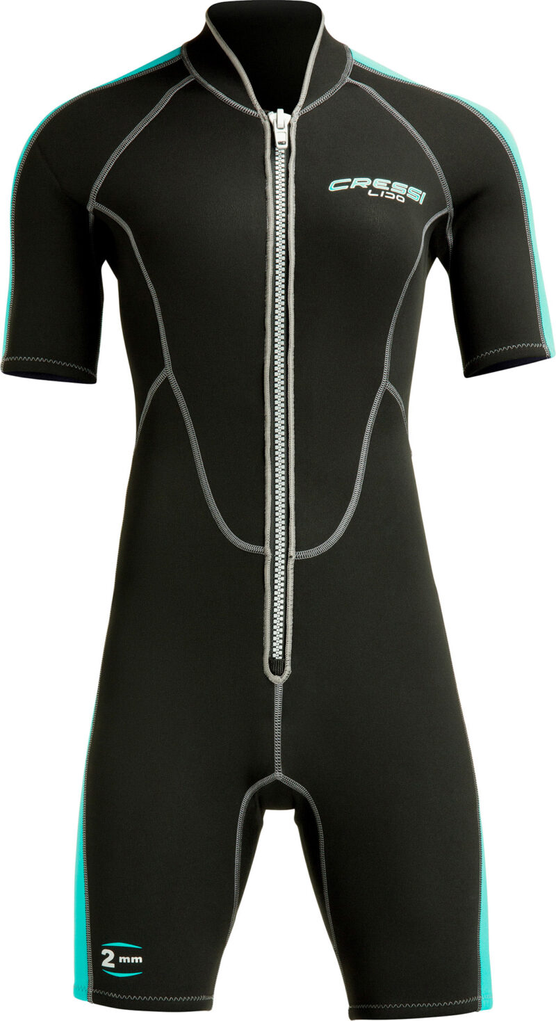 Cressi LIDO LADY SHORTY WETSUIT BLACK/AQUAMARINE 2mm S/2 - Image 3