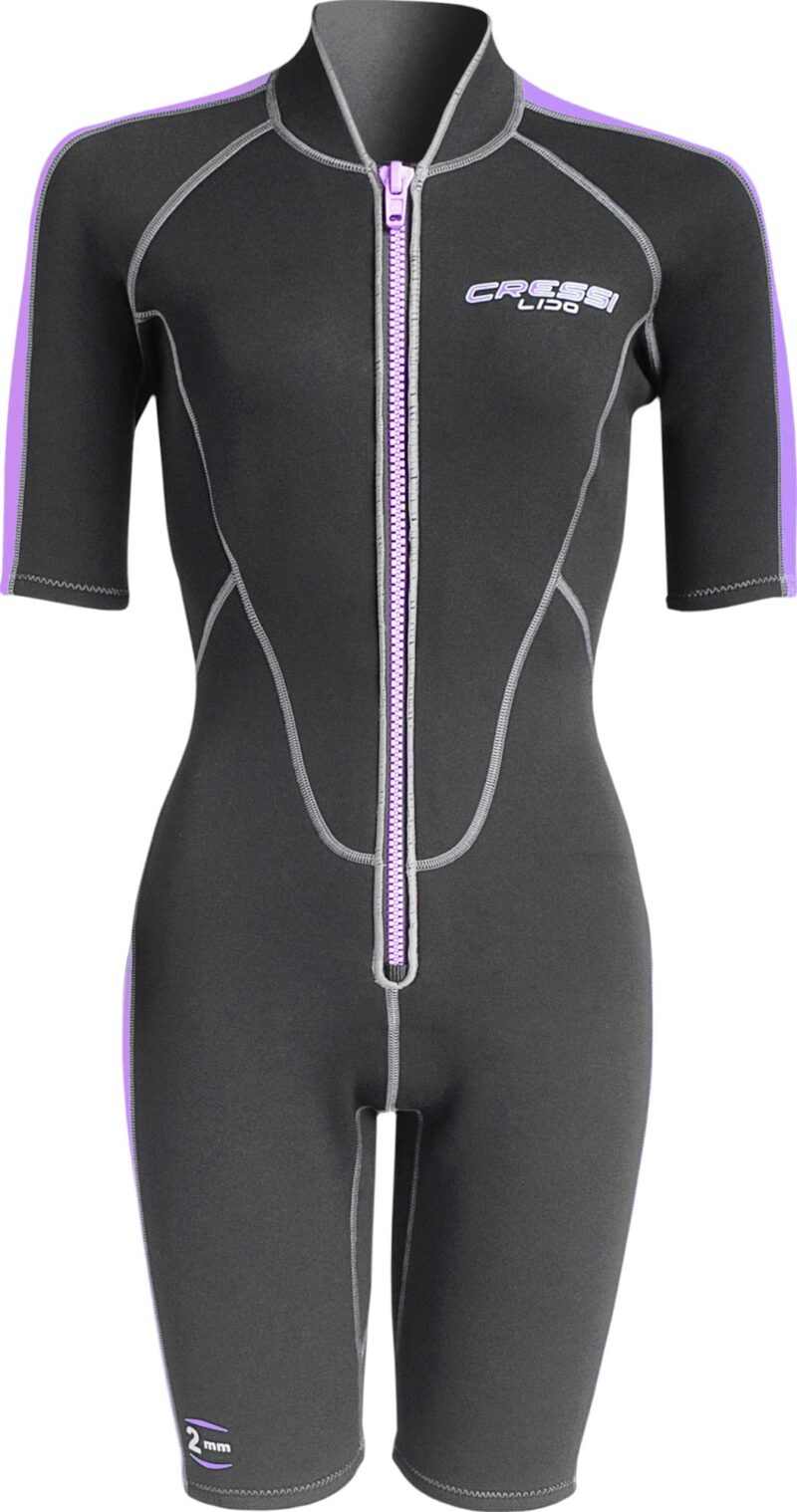 Cressi LIDO LADY SHORTY WETSUIT BLACK/LILAC 2mm XL/5