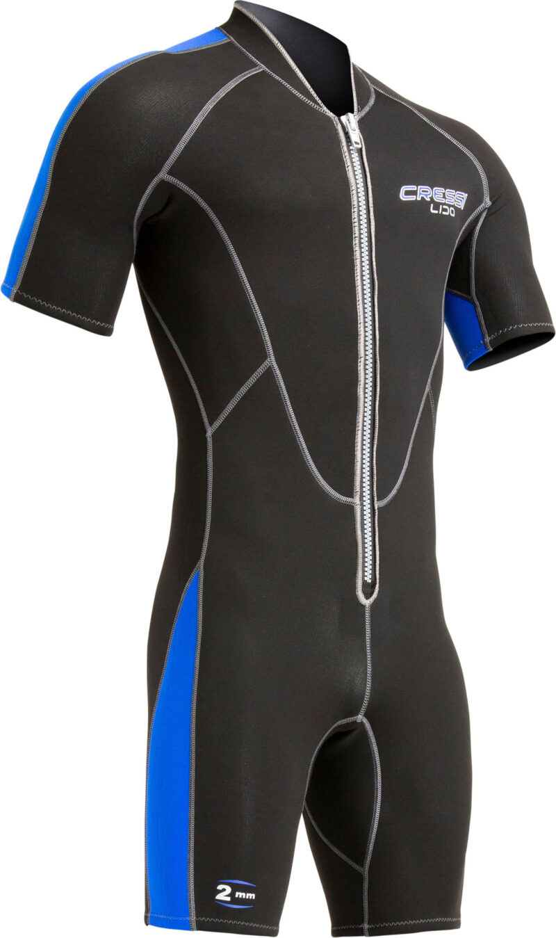 Cressi LIDO MAN SHORTY WETSUIT BLACK/BLUE 2mm L/4 - Image 4