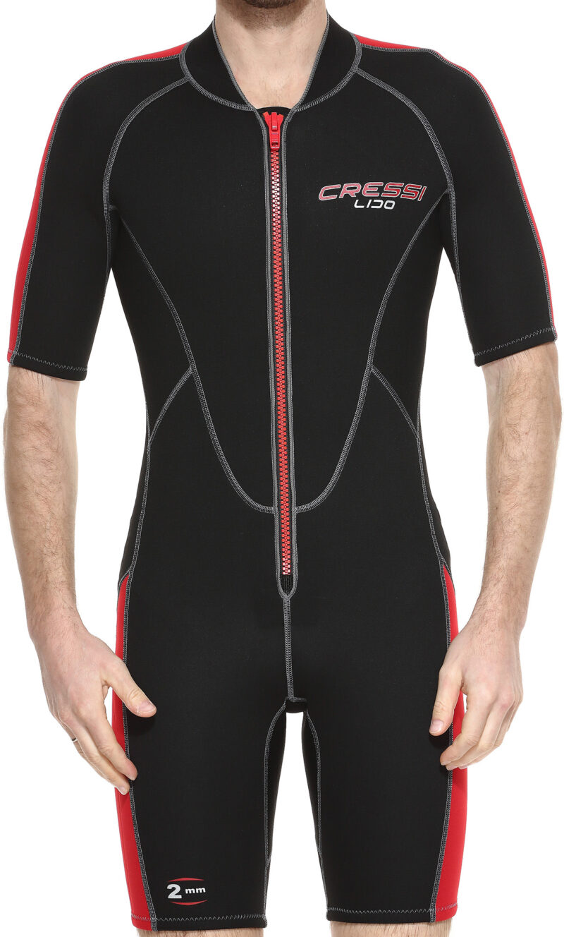 Cressi LIDO MAN SHORTY WETSUIT BLACK/RED 2mm XL/5 - Image 2