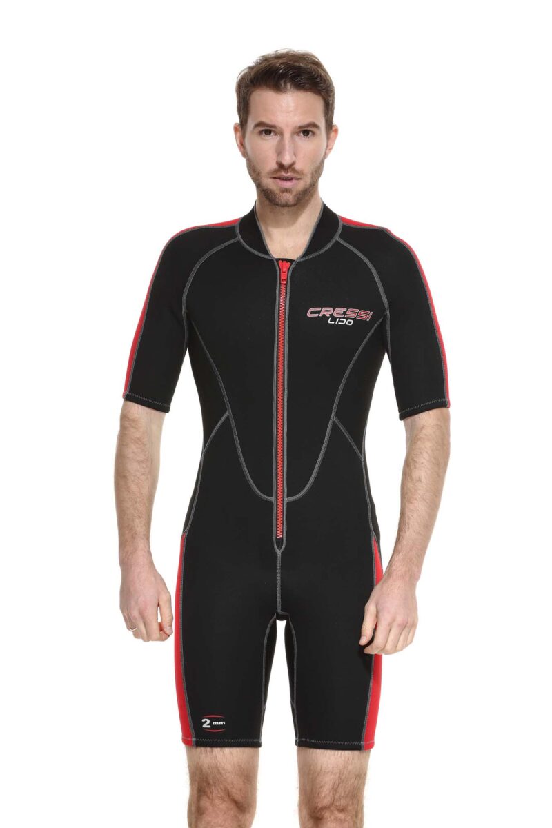 Cressi LIDO MAN SHORTY WETSUIT BLACK/RED 2mm 2XL/6 - Image 4