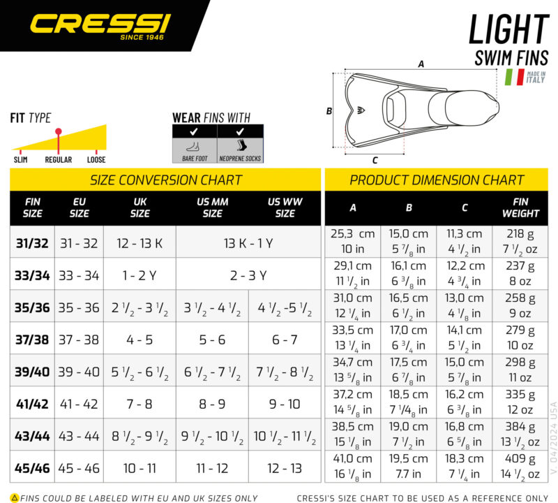 Cressi LIGHT FINS WHITE 35/36 (2.5/3.5) - Image 3