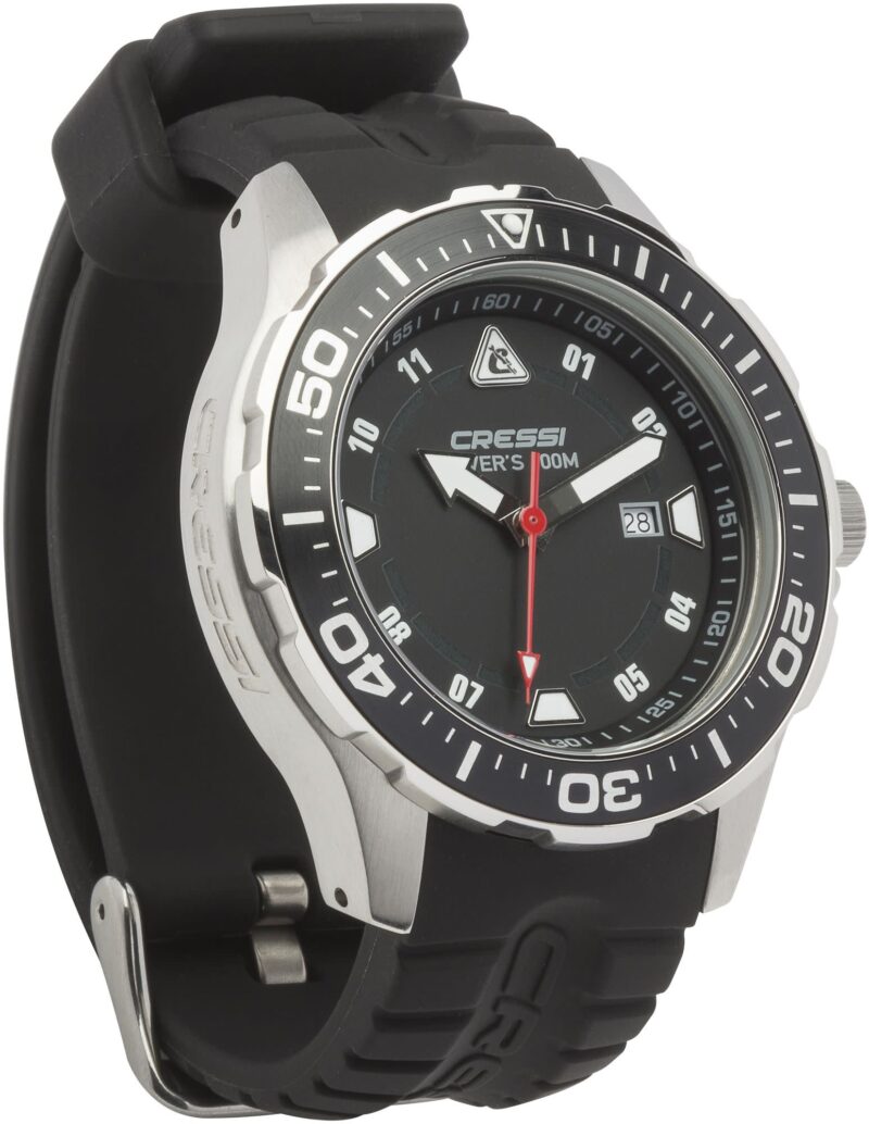 Cressi MANTA WATCH 100m BLACK BLACK SILVER CASE - Image 5