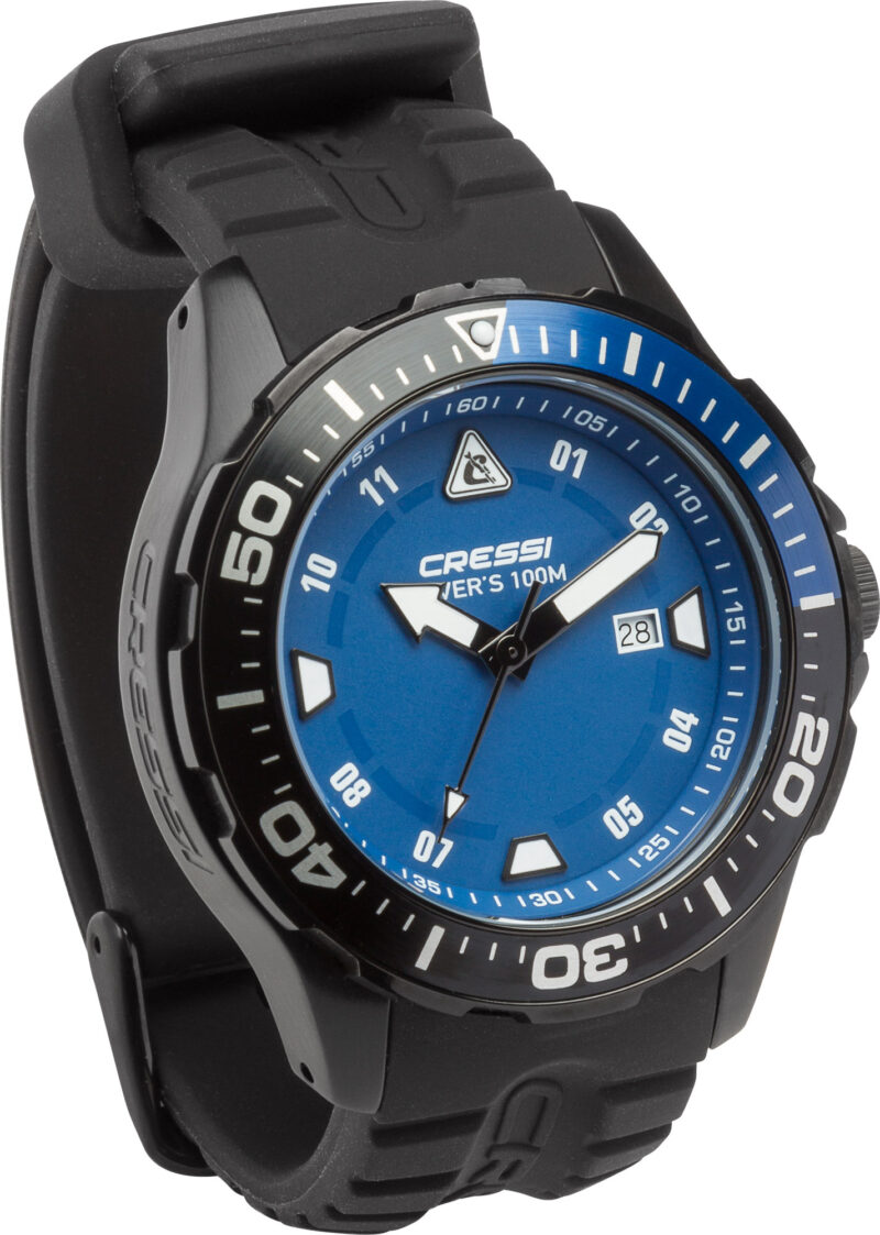Cressi MANTA WATCH 100m BLACK BLACK BLUE - Image 3