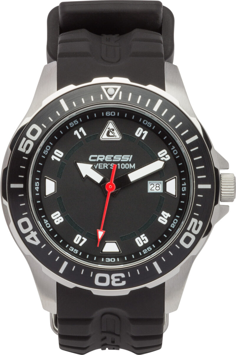 Cressi MANTA WATCH 100m BLACK BLACK SILVER CASE