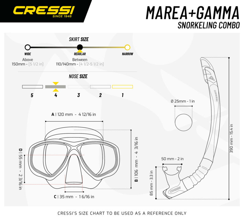 Cressi MAREA + GAMMA COMBO CLEAR/YELLOW - Image 2
