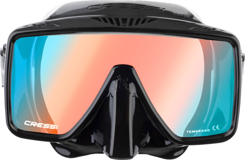 Cressi SF1 MASK BLACK 380 UV BLUE/ORANGE LENSES