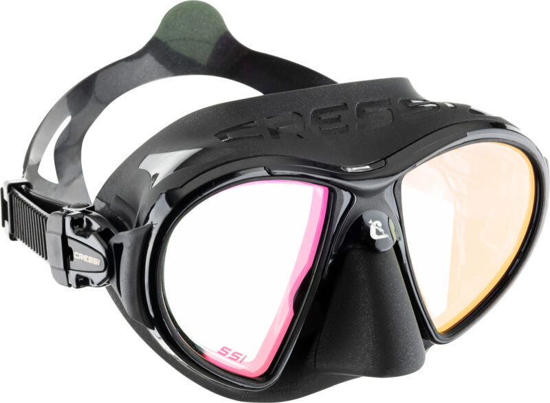 Cressi ZEUS MASK BLACK/BLACK 380 UV BLUE/ORANGE LENSES - Image 2