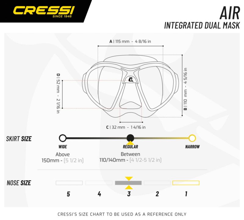 Cressi AIR MASK SIL CRYSTAL ASSORTED