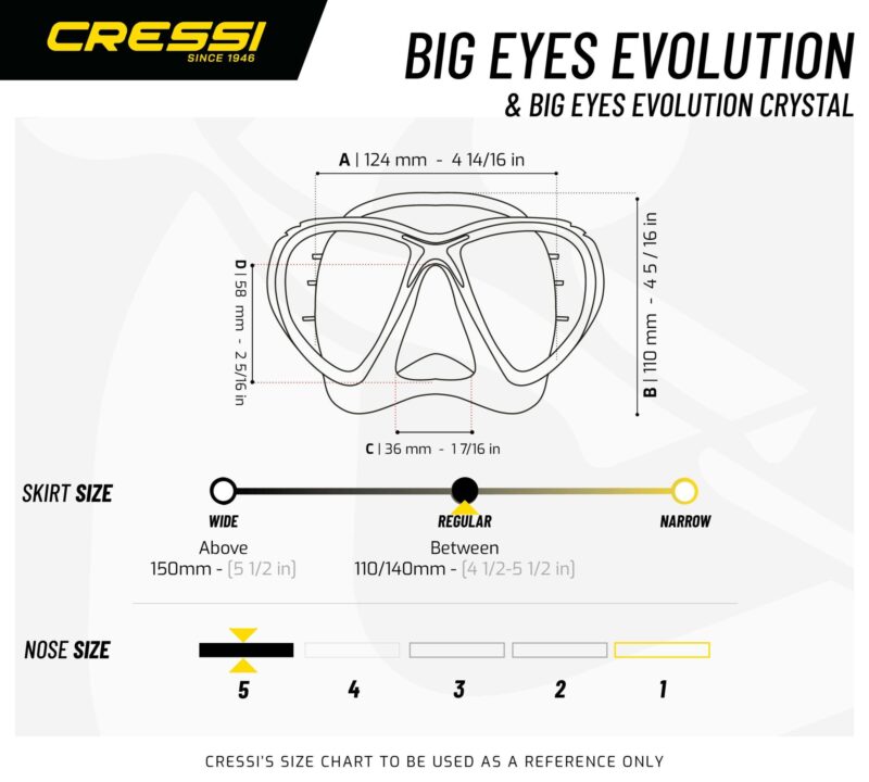 Cressi BIG EYES EVOLUTION MASK SIL CRYSTAL/FRAME PINK