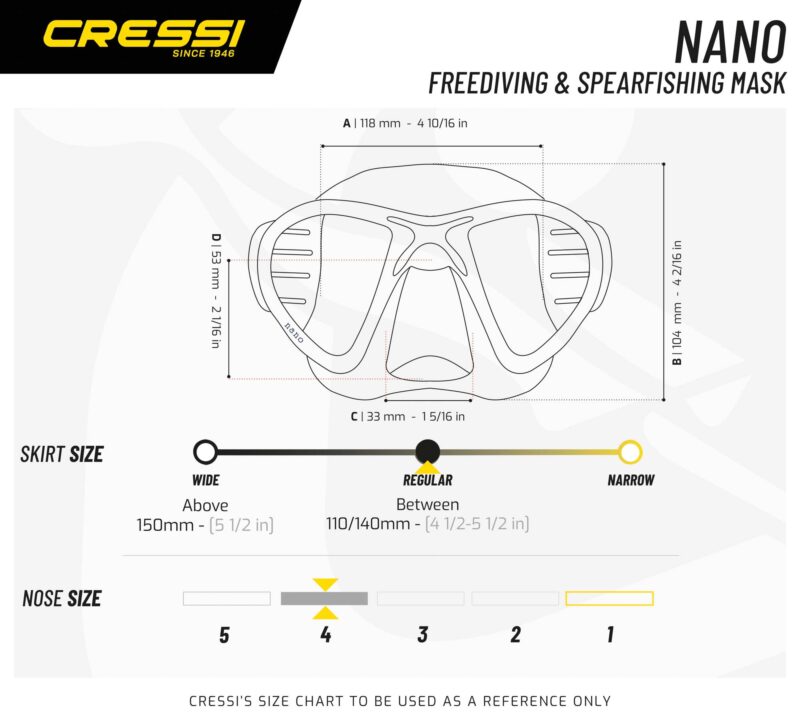 Cressi NANO MASK SIL CRYSTAL/FRAME YELLOW