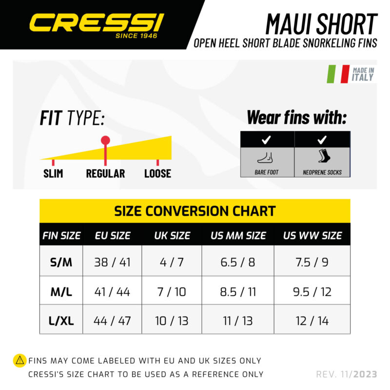 Cressi MAUI SHORT FINS BLUE/AZURE S/M - Image 7