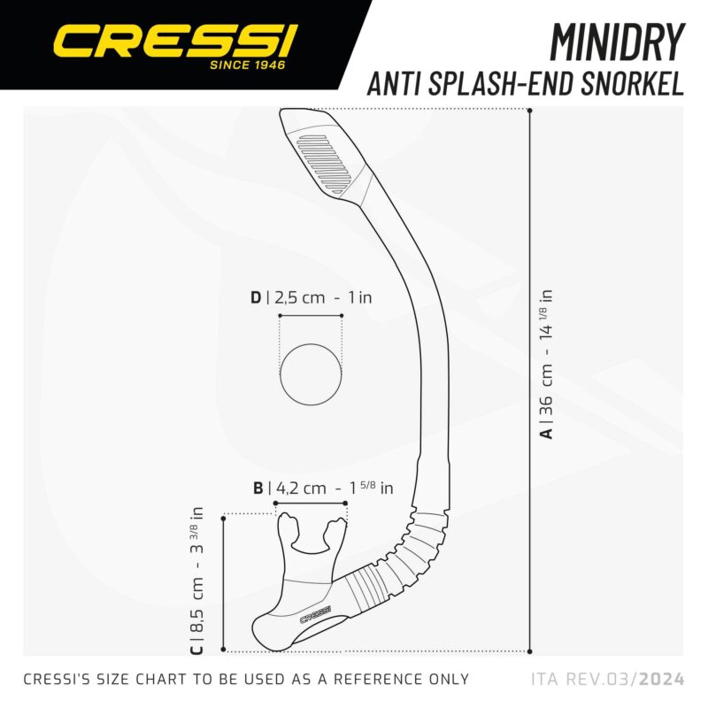 Cressi MINIDRY SNORKEL SIL. CLEAR/TUBE PINK - Image 2