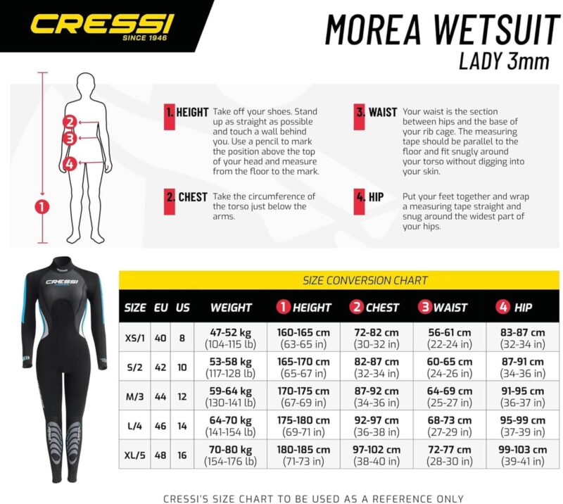 Cressi MOREA LADY MONOPIECE WETSUIT BLACK/TURQUOISE 3mm L/4 - Image 14