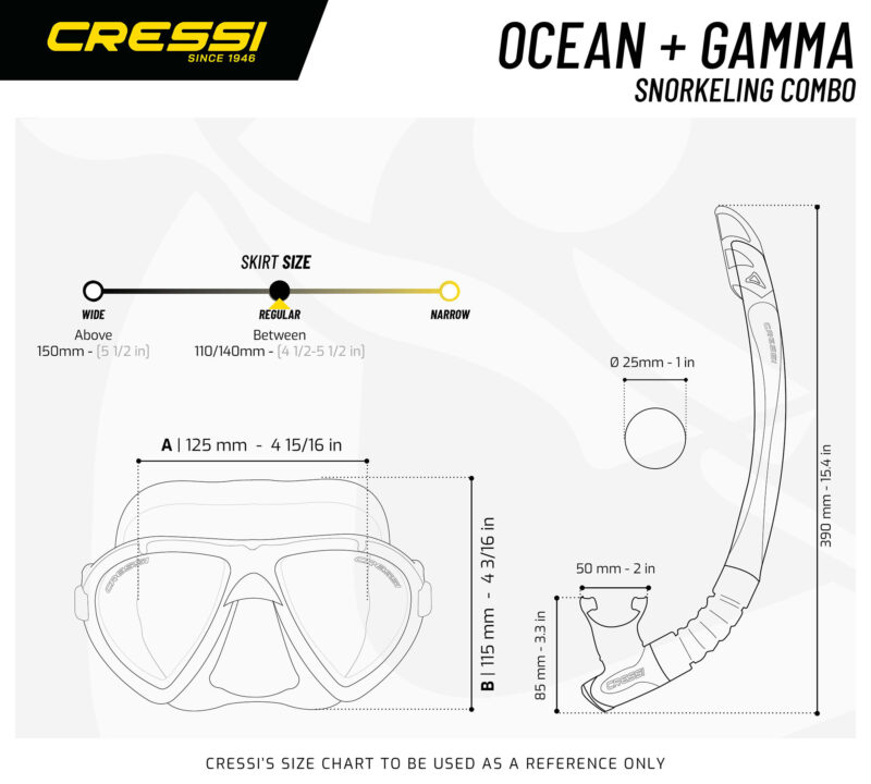 Cressi OCEAN + GAMMA COMBO CLEAR/AQUAMARINE - Image 2