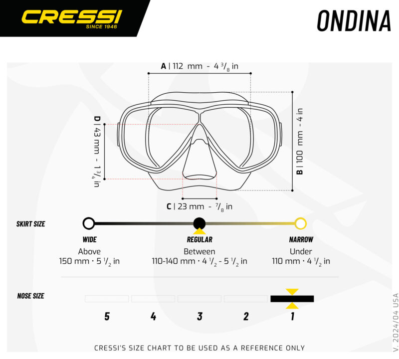Cressi ONDINA JR MASK SIL/FRAME ASSORTED.