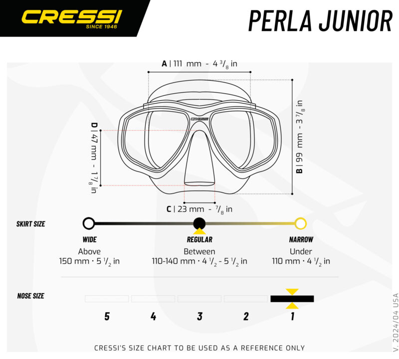 Cressi PERLA JR MASK SIL/FRAME ASSORTED