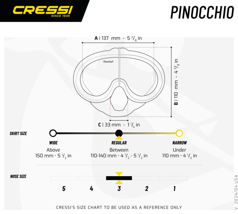 Cressi PINOCCHIO MASK BLACK/FRAME BLACK - Image 5