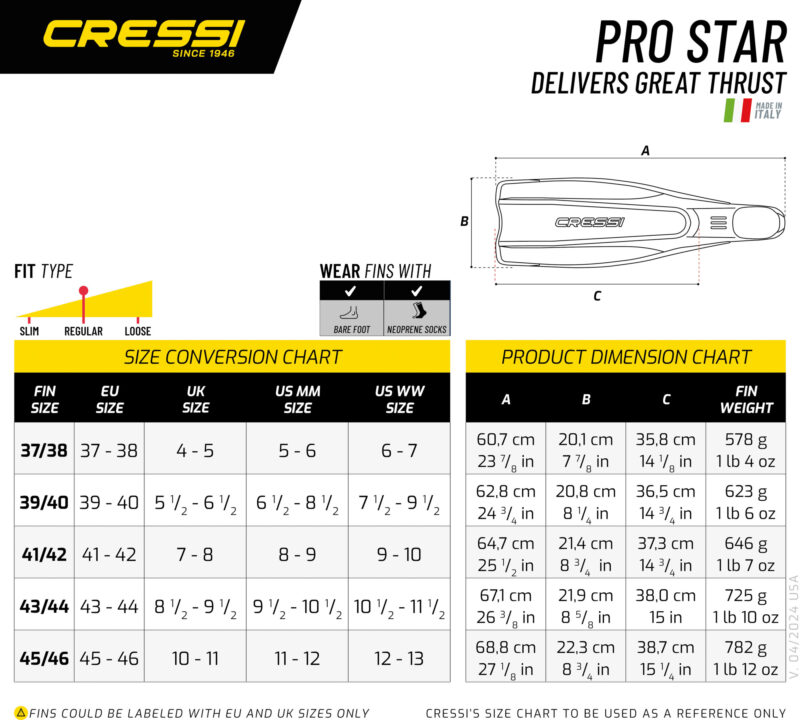 Cressi PRO STAR FINS BLACK 37/38 (4/5) - Image 7