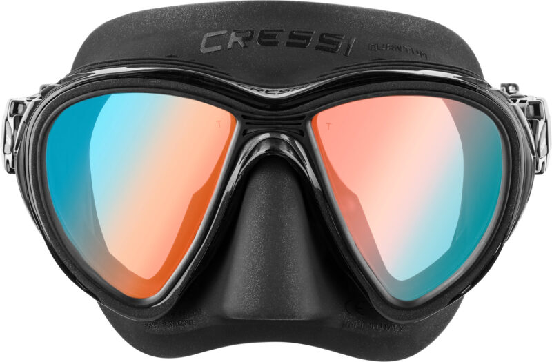 Cressi QUANTUM MASK BLACK/BLACK 420 UV BLUE/ORANGE LENSES