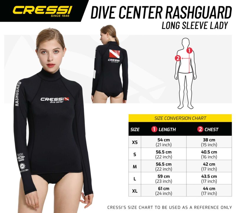 Cressi DIVE CENTER LADY RASH GUARD LONG/SL BLACK L/4 (42) - Image 6
