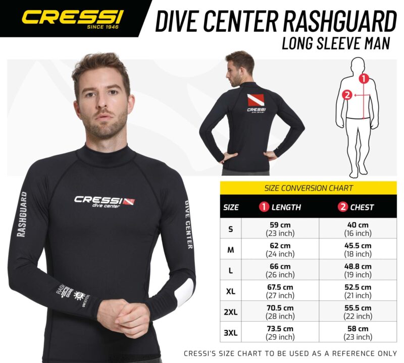 Cressi DIVE CENTER MAN RASH GUARD LONG/SL BLACK M/3 (50) - Image 11