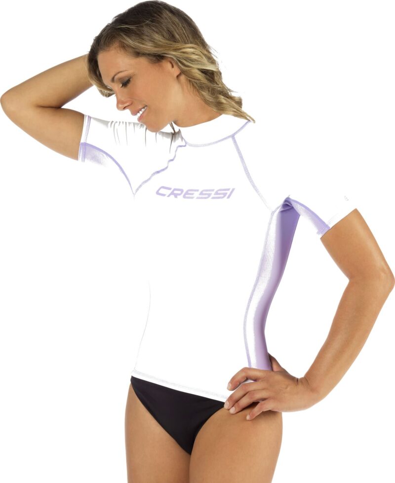Cressi RASH GUARD LADY SHORT/SL WHITE/LILAC XS/1 (36) - Image 4