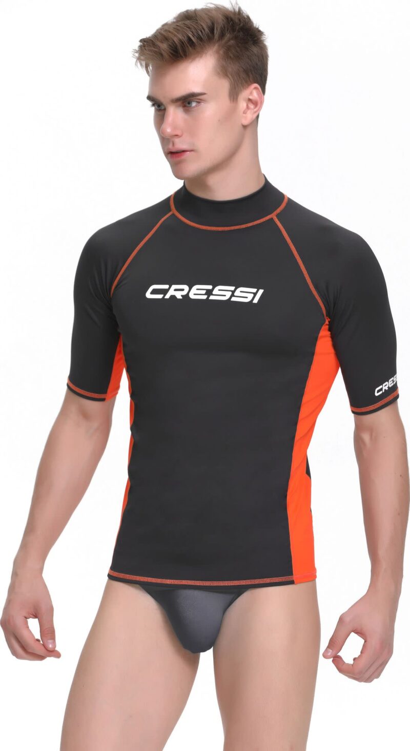 Cressi RASH GUARD MAN SHORT/SL BLACK/ORANGE XXL/6 (56) - Image 4