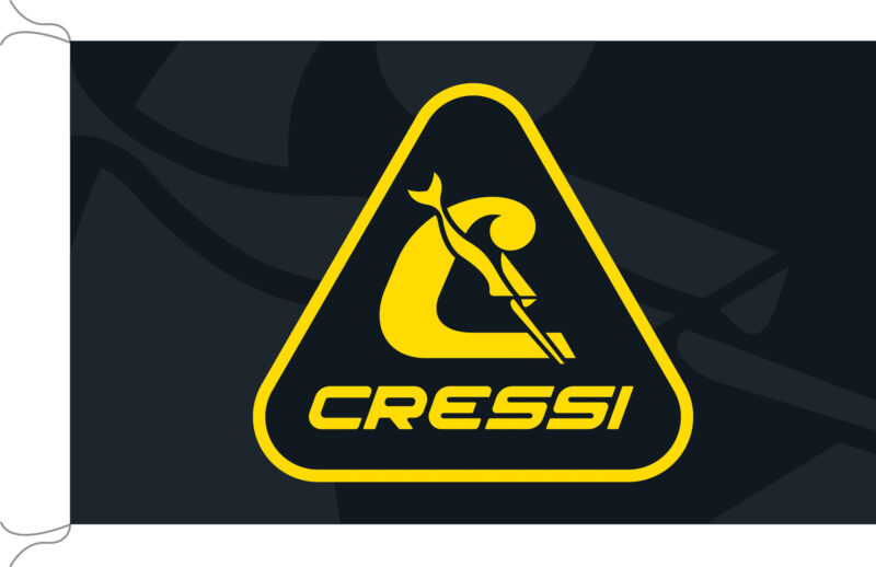 Cressi Rectangle Flag (black/yellow) [150 x 90 cm]
