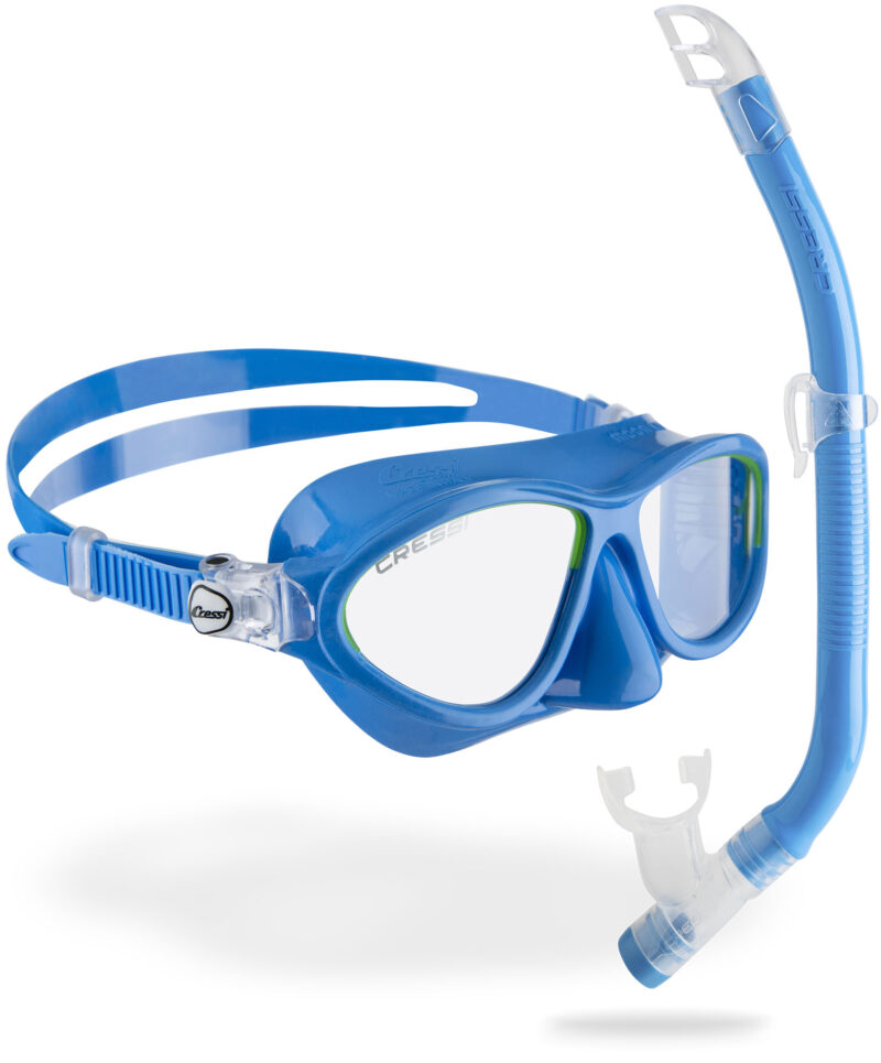 Cressi MOON KID + TOP COMBO LIGHT BLUE/LIME