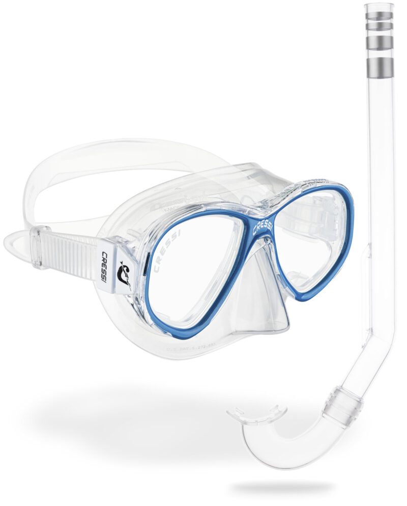 Cressi PERLA JR + MINIGRINGO COMBO CLEAR/BLUE
