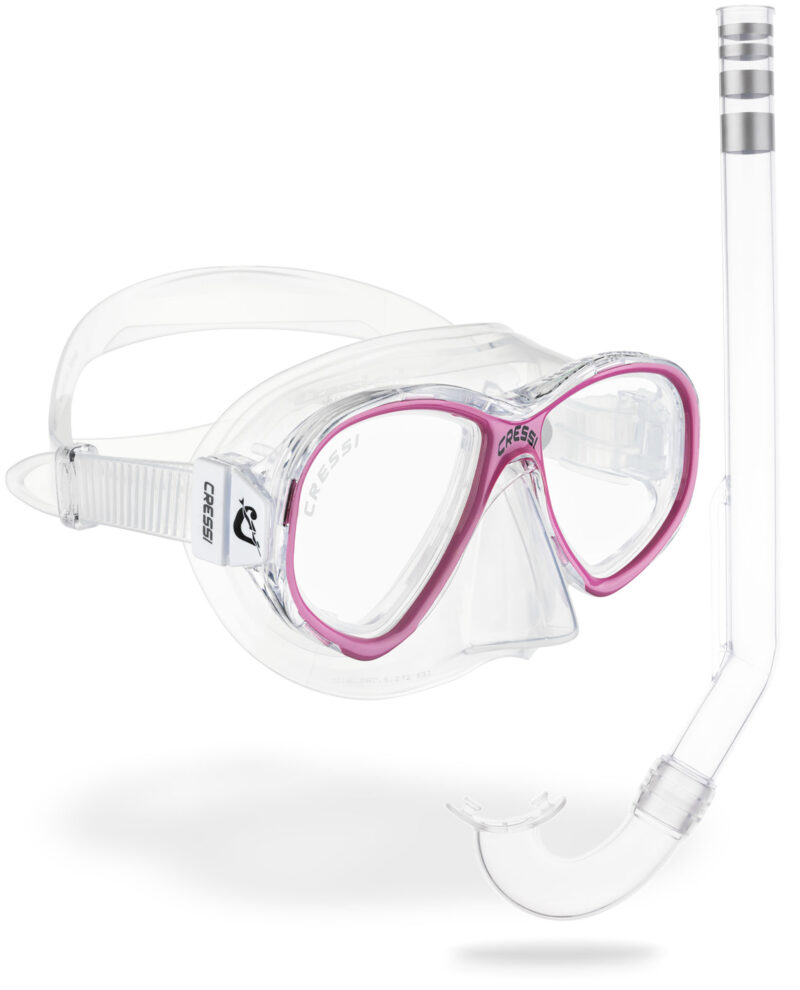 Cressi PERLA JR + MINIGRINGO COMBO CLEAR/PINK