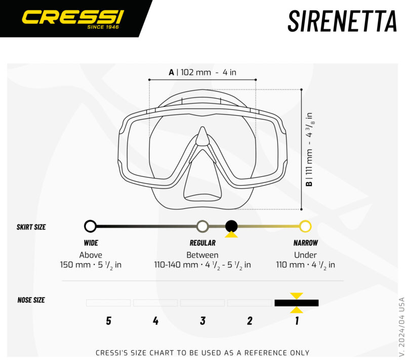 Cressi SIRENETTA JR MASK SIL/FRAME ASSORTED.