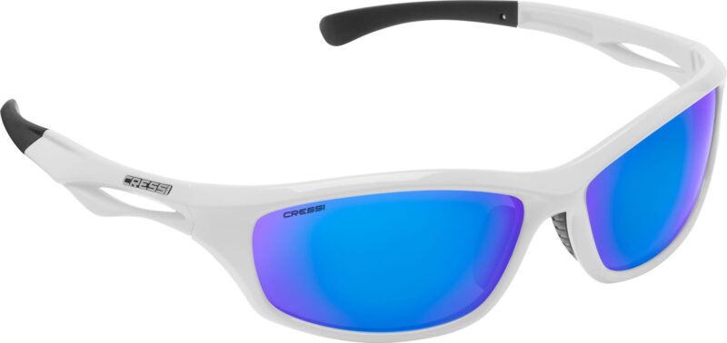Cressi SNIPER SUNGLASSES WHITE MIRRORED LENS BLUE