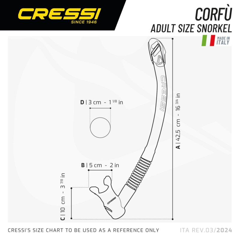 Cressi CORFU SNORKEL SIL. CLEAR/TUBE SILVER AZURE - Image 2