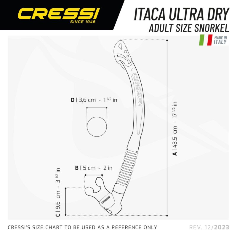 Cressi ITACA ULTRA DRY SNORKEL BLACK/GOLD