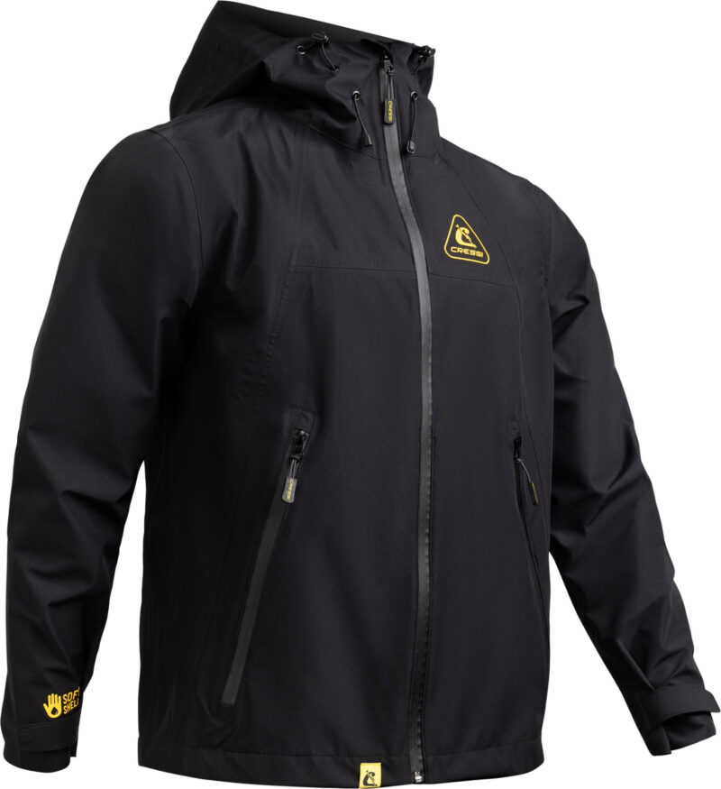 Cressi CRESSI HOODED SHELL JACKET UNIS.BLACK/YELLOW XL