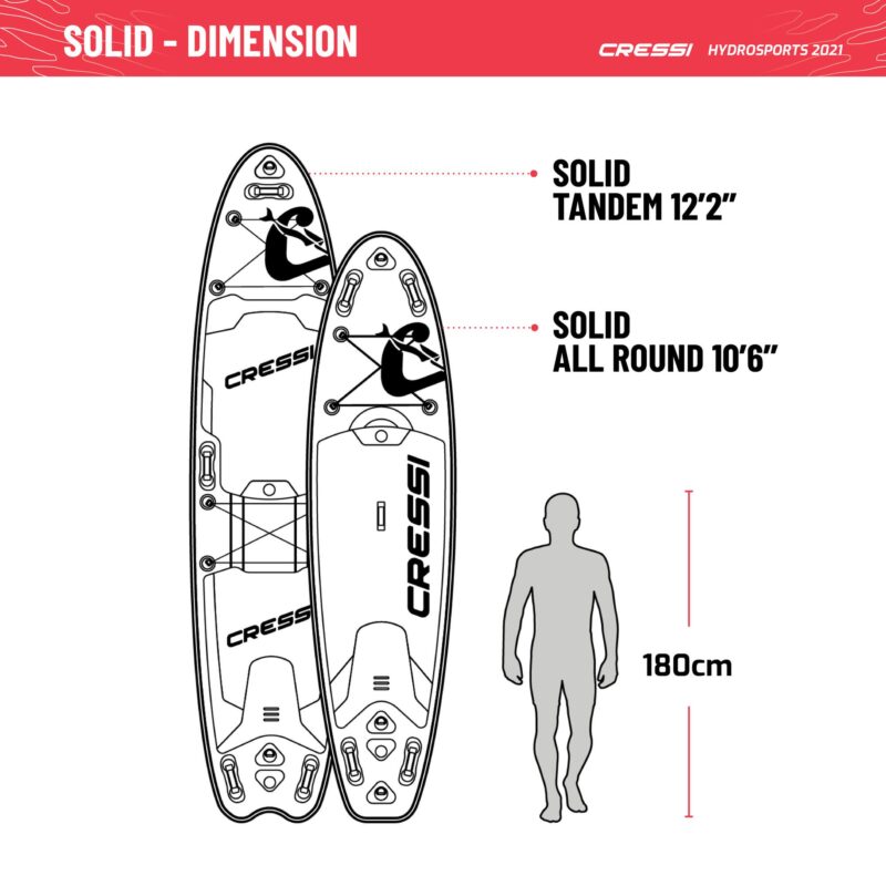 Cressi SOLID ALL ROUND DC ISUP GREY/FLUO 10'6'' - Image 3