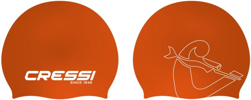 Cressi EDDIE SWIM CAP ORANGE/WHITE
