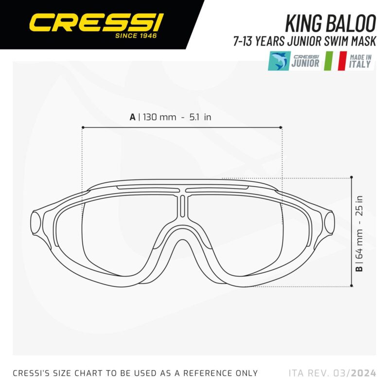 Cressi KING BALOO KID GOGGLES BLUE/FRAME WHITE - Image 2