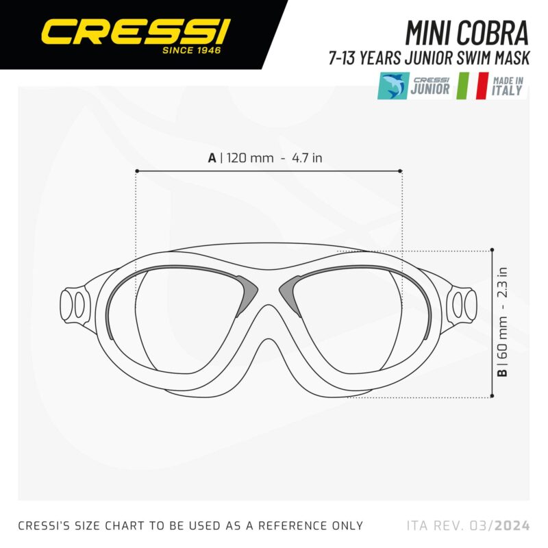 Cressi MINI COBRA GOGGLES CLEAR/FRAME BLUE