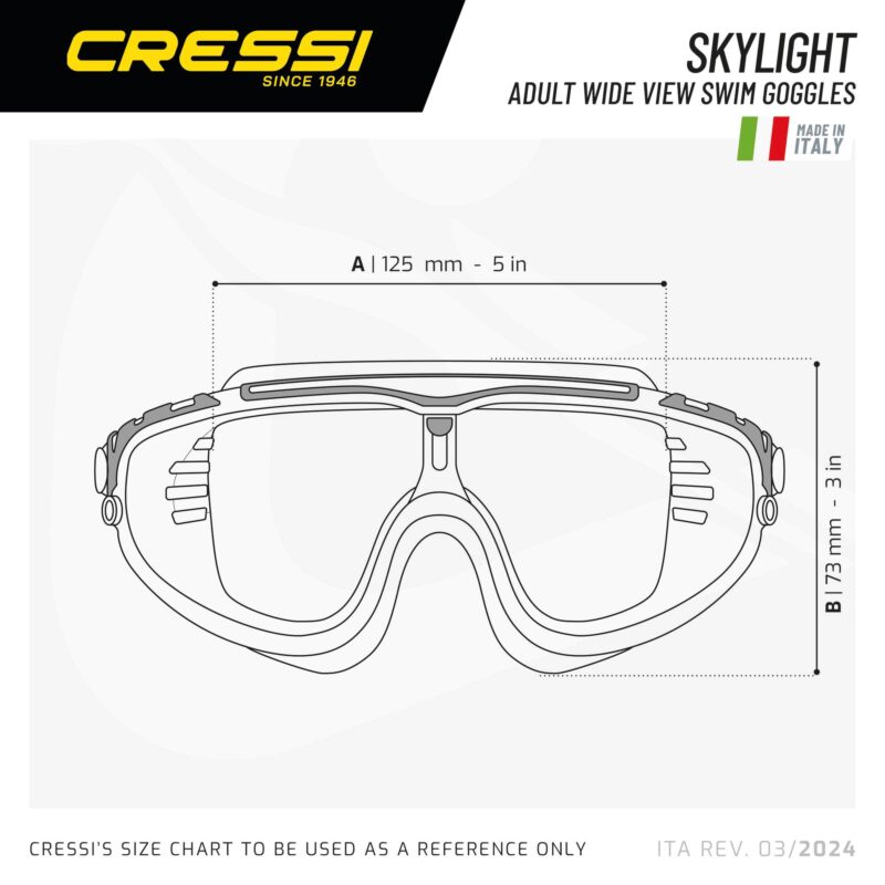 Cressi SKYLIGHT GOGGLES SIL CLEAR/FRAME BLACK GREY MIRRORED LENS - Image 3