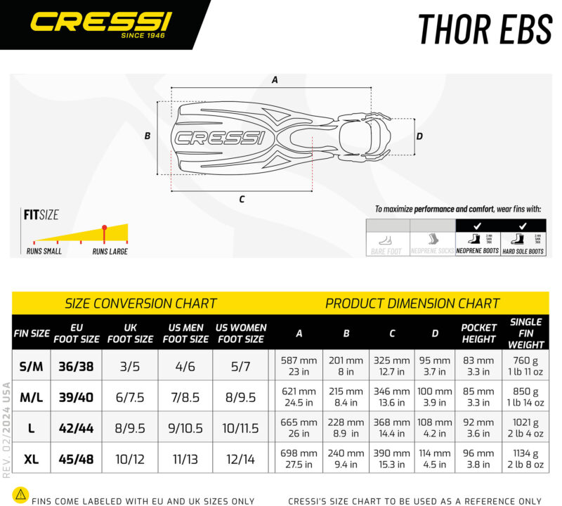 Cressi THOR EBS FINS YELLOW S/M - Image 5