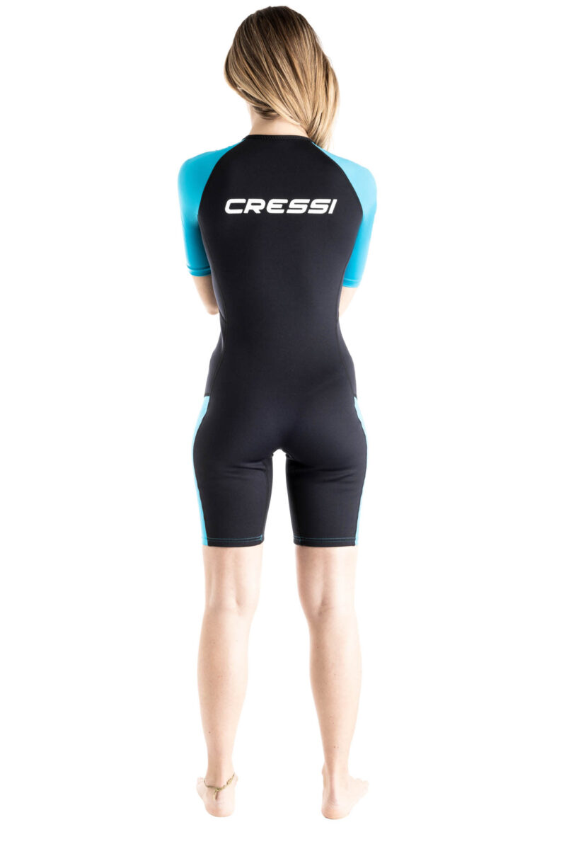 Cressi TIBURON LADY SHORTY WETSUIT BLACK/AQUAMARINE 2mm M/3 - Image 3