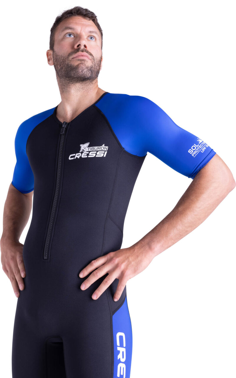 Cressi TIBURON MAN SHORTY WETSUIT BLACK/BLUE 2mm L/4