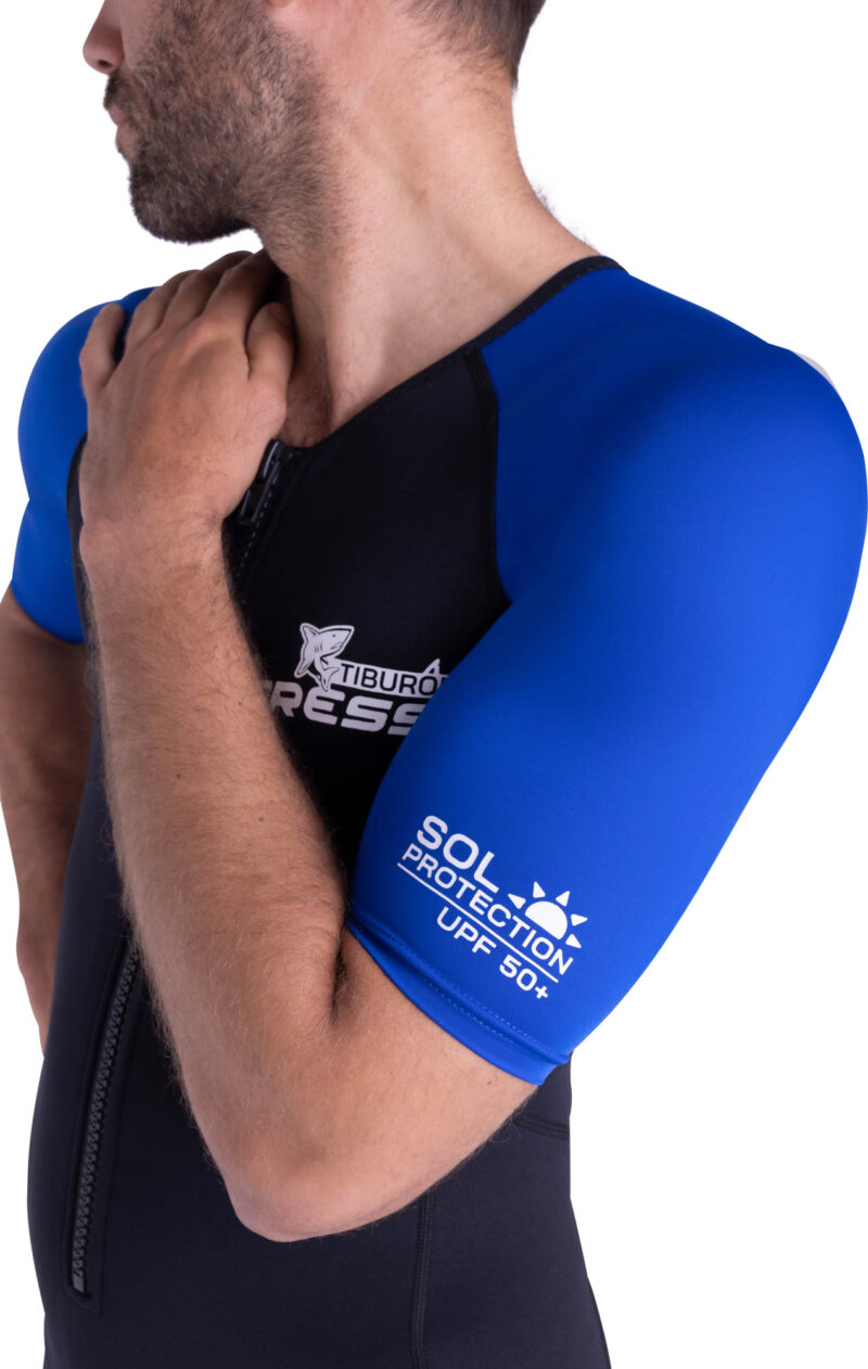 Cressi TIBURON MAN SHORTY WETSUIT BLACK/BLUE 2mm L/4 - Image 8